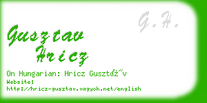 gusztav hricz business card
